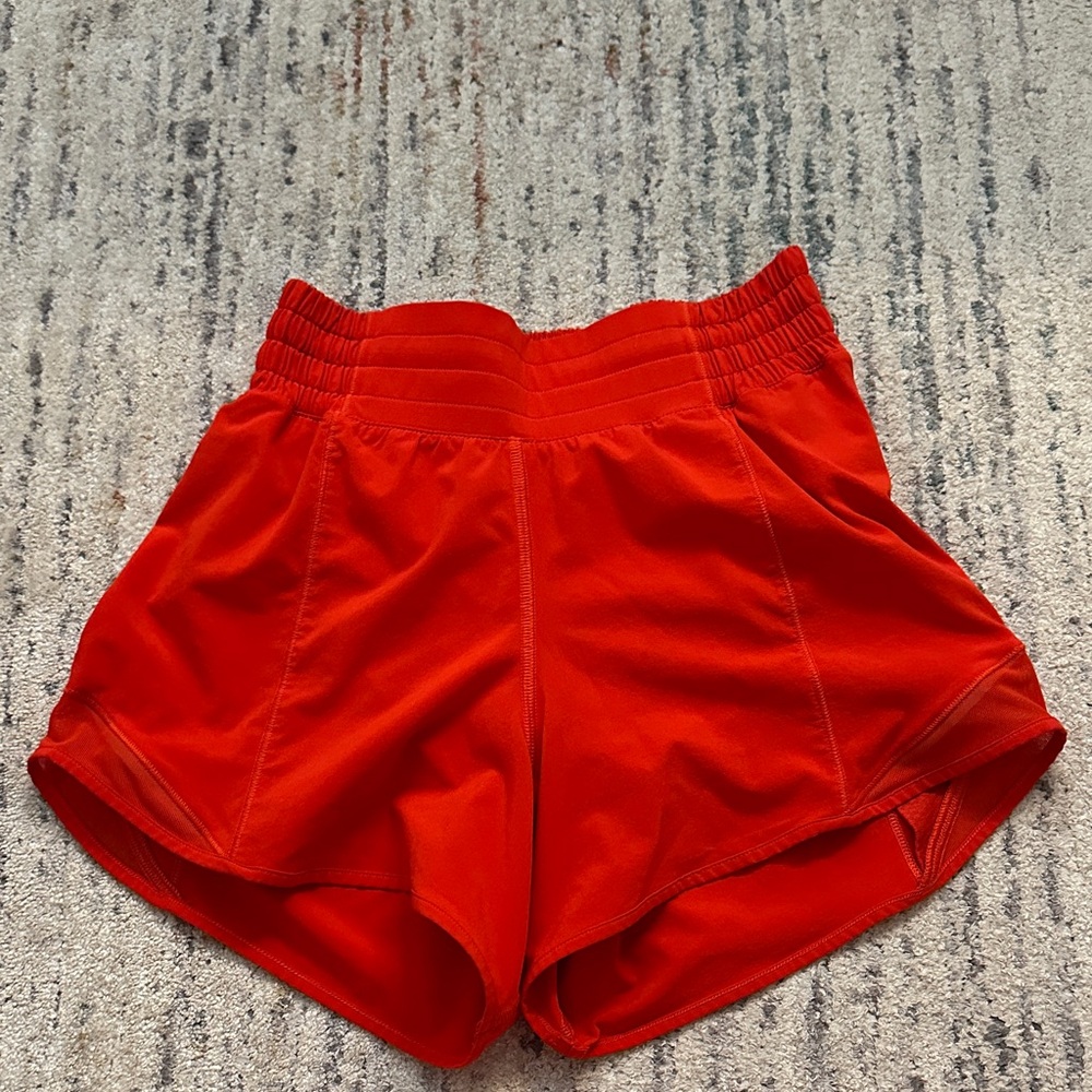 Lululemon Athletica Vibrant Red Athletic Shorts